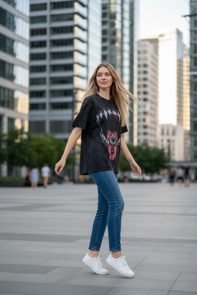 DEVIL EYE | ACIDWASH OVERSIZED TEE