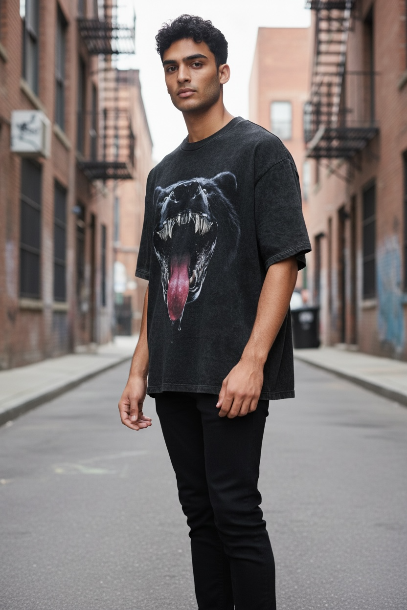 OBSIDIAN | ACIDWASH OVERSIZED TEE