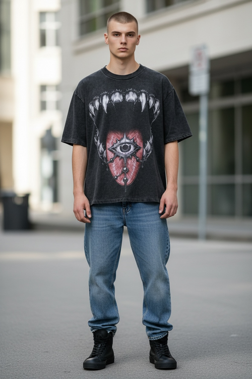 DEVIL EYE | ACIDWASH OVERSIZED TEE