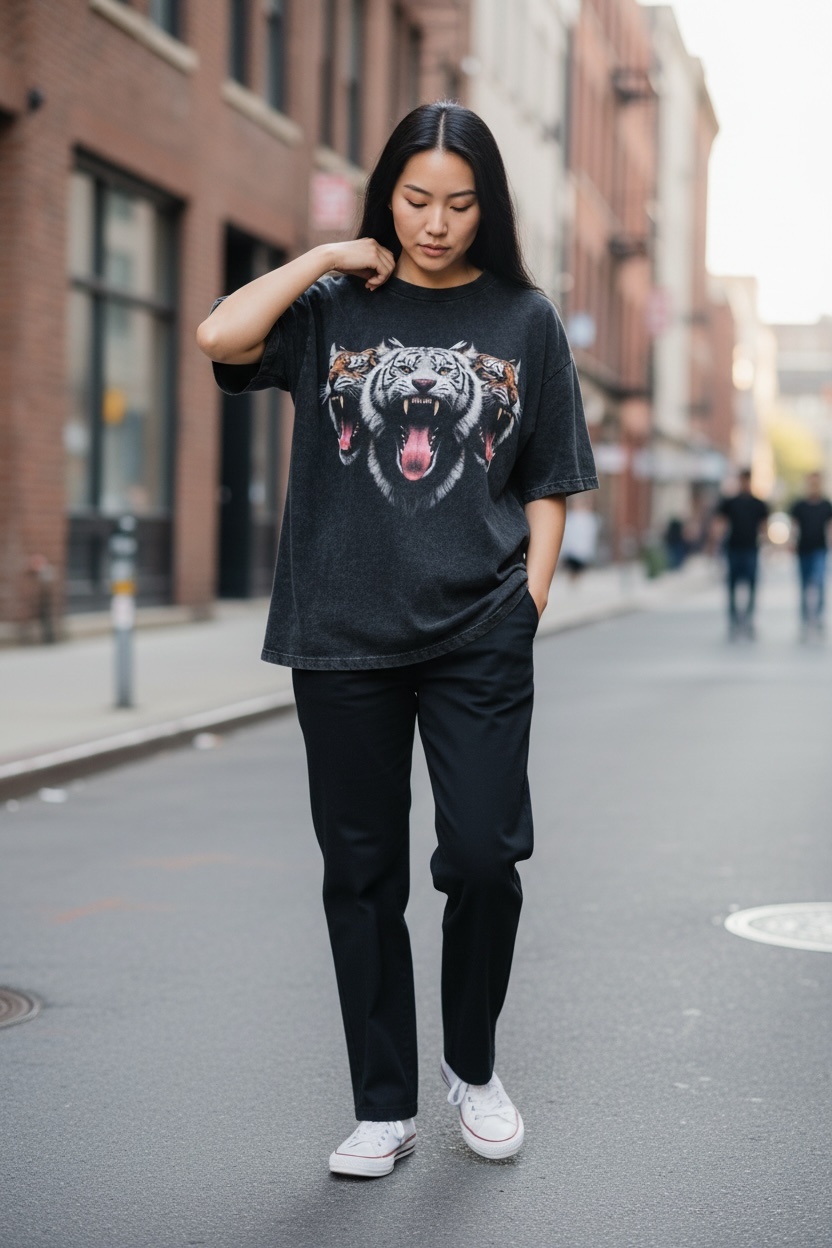 TRIPLE THREAT | ACIDWASH OVERSIZED TEE