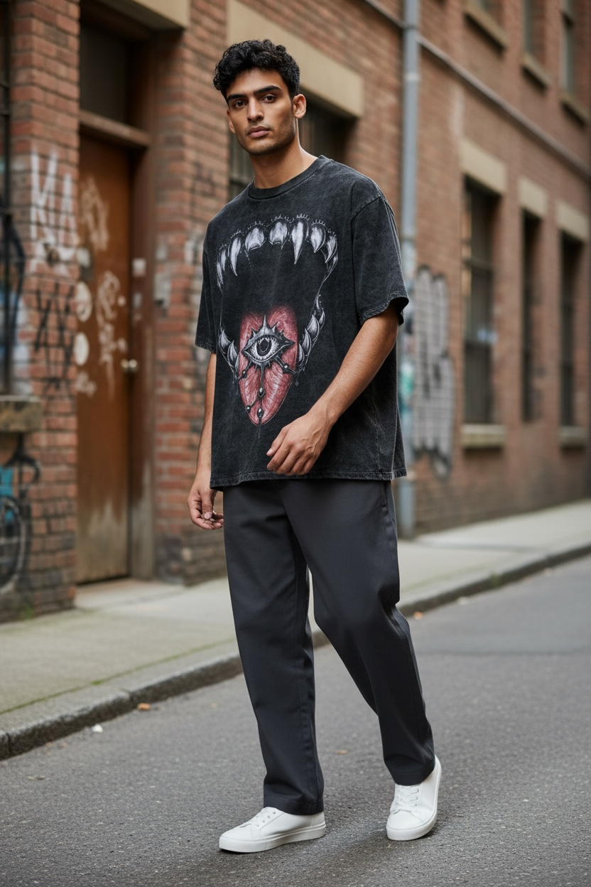 DEVIL EYE | ACIDWASH OVERSIZED TEE