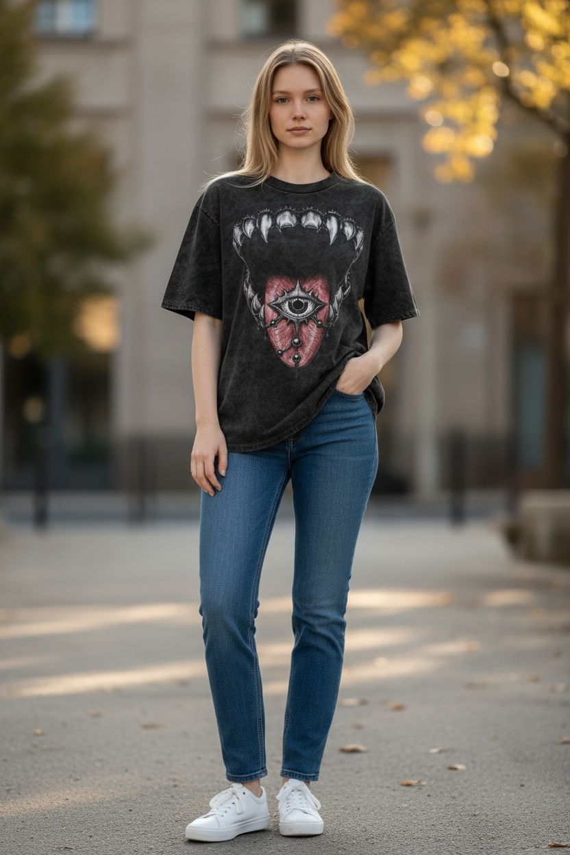 DEVIL EYE | ACIDWASH OVERSIZED TEE