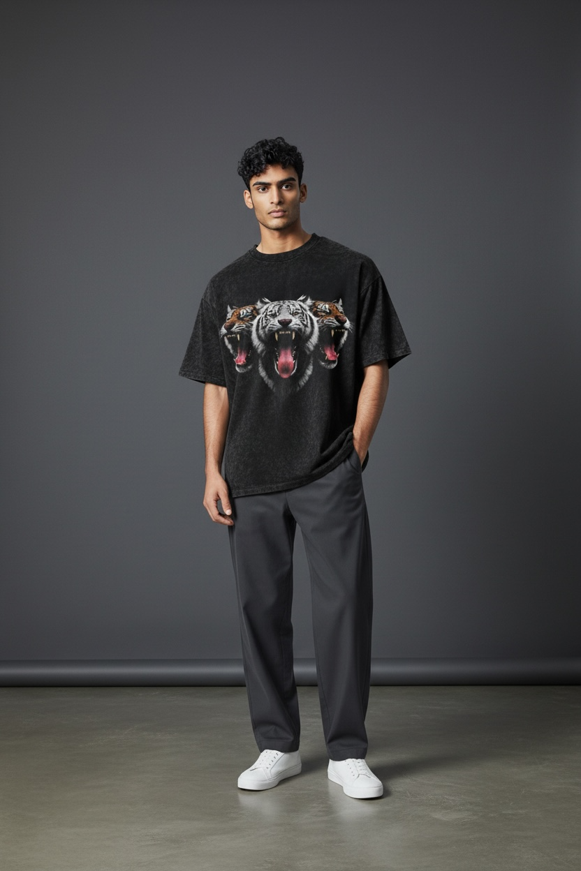 TRIPLE THREAT | ACIDWASH OVERSIZED TEE