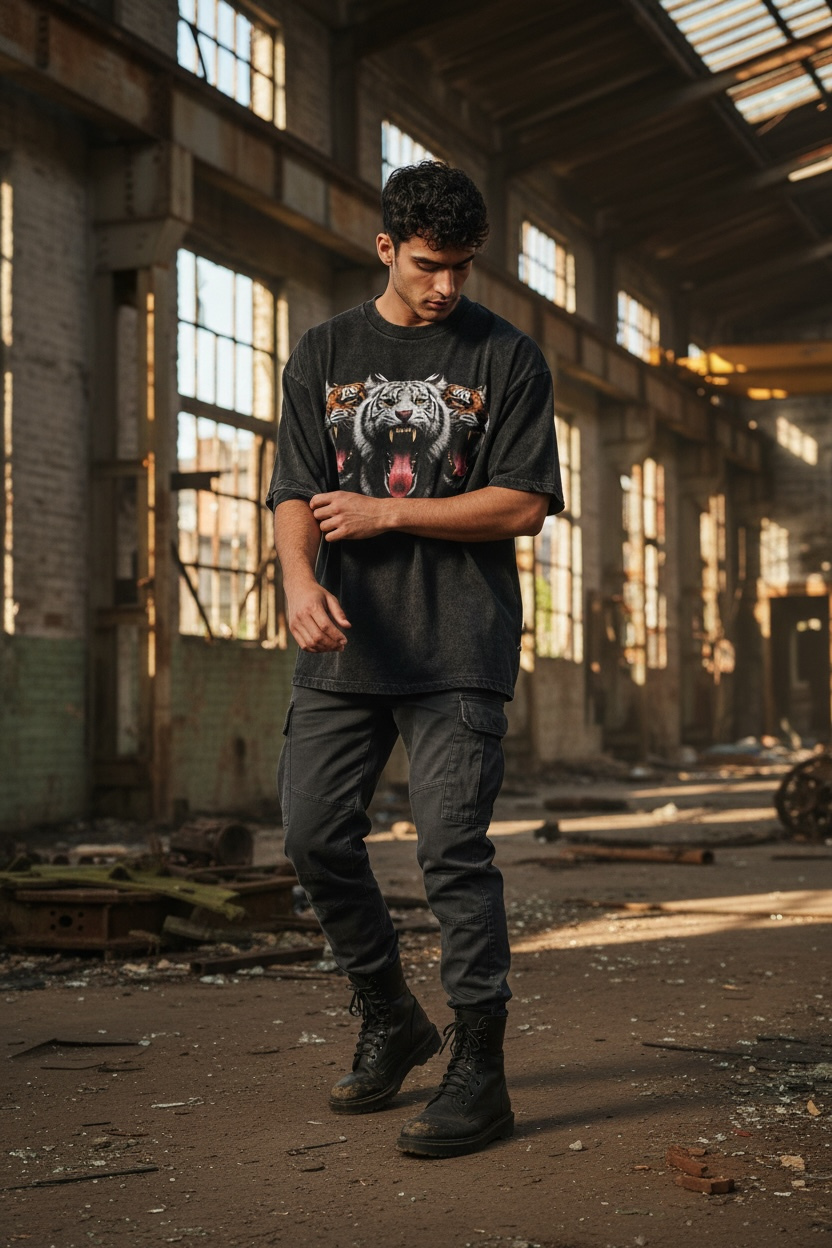 TRIPLE THREAT | ACIDWASH OVERSIZED TEE